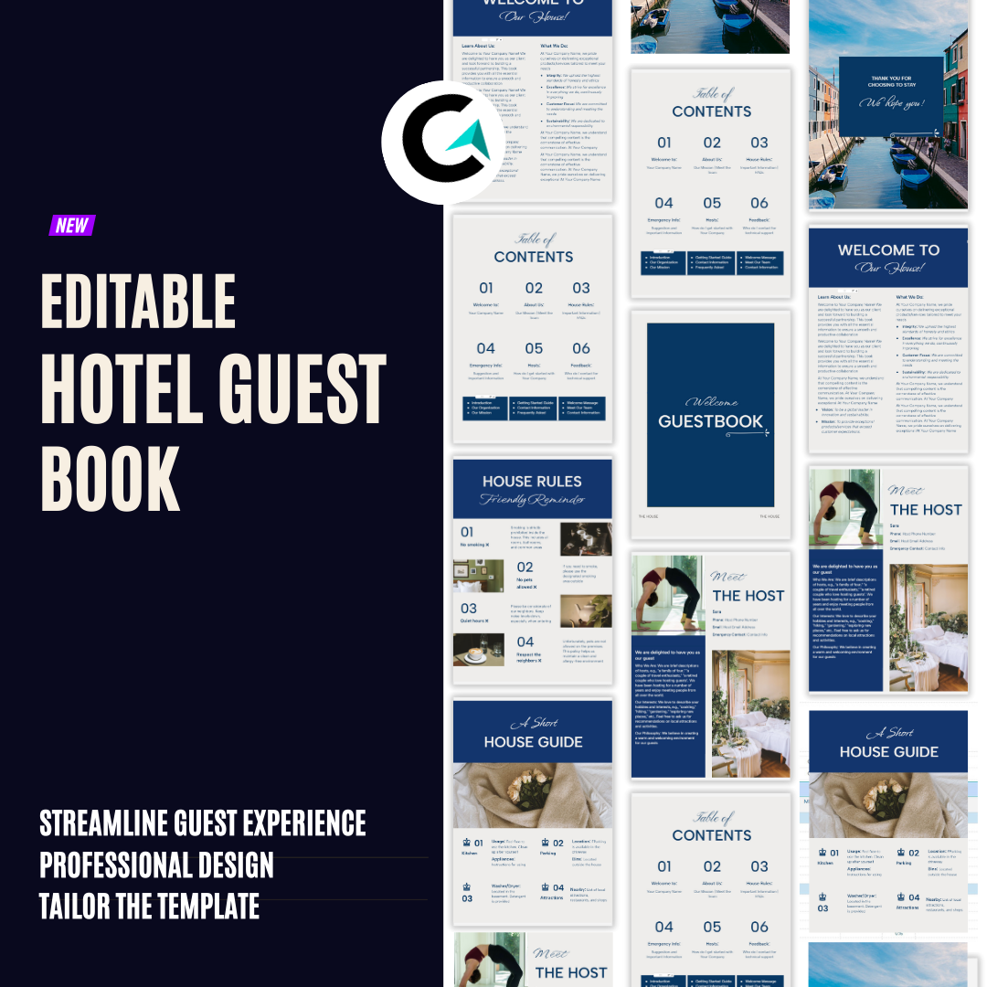 Guest Book Template for Hotel and Airbnb Hosts