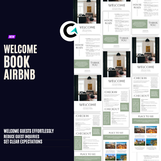 Editable Airbnb Welcome Book – Digital Download for Hosts