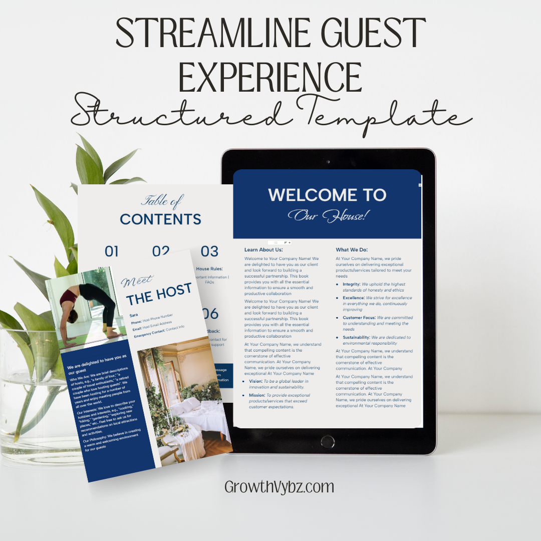 Guest Book Template for Hotel and Airbnb Hosts