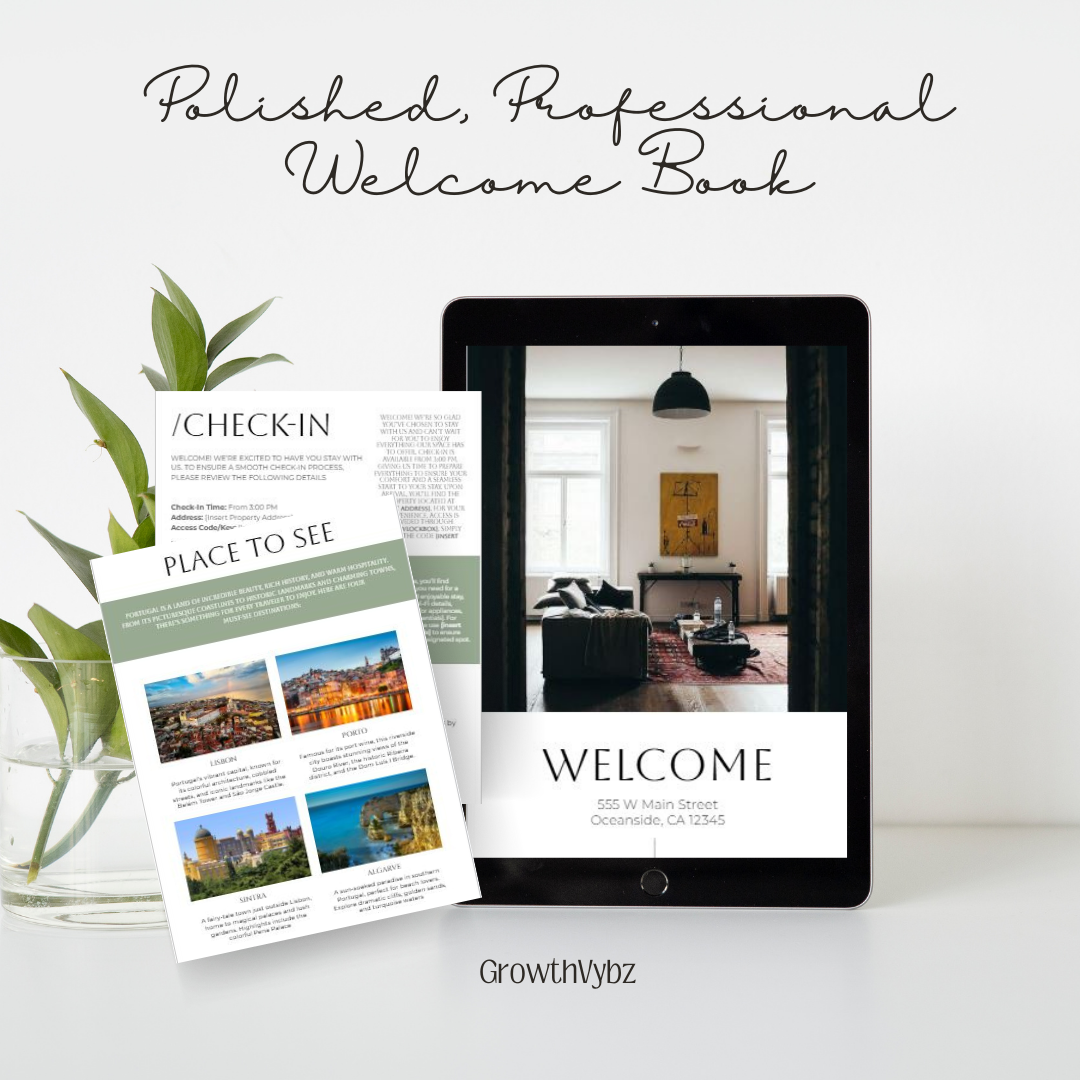 Editable Airbnb Welcome Book – Digital Download for Hosts