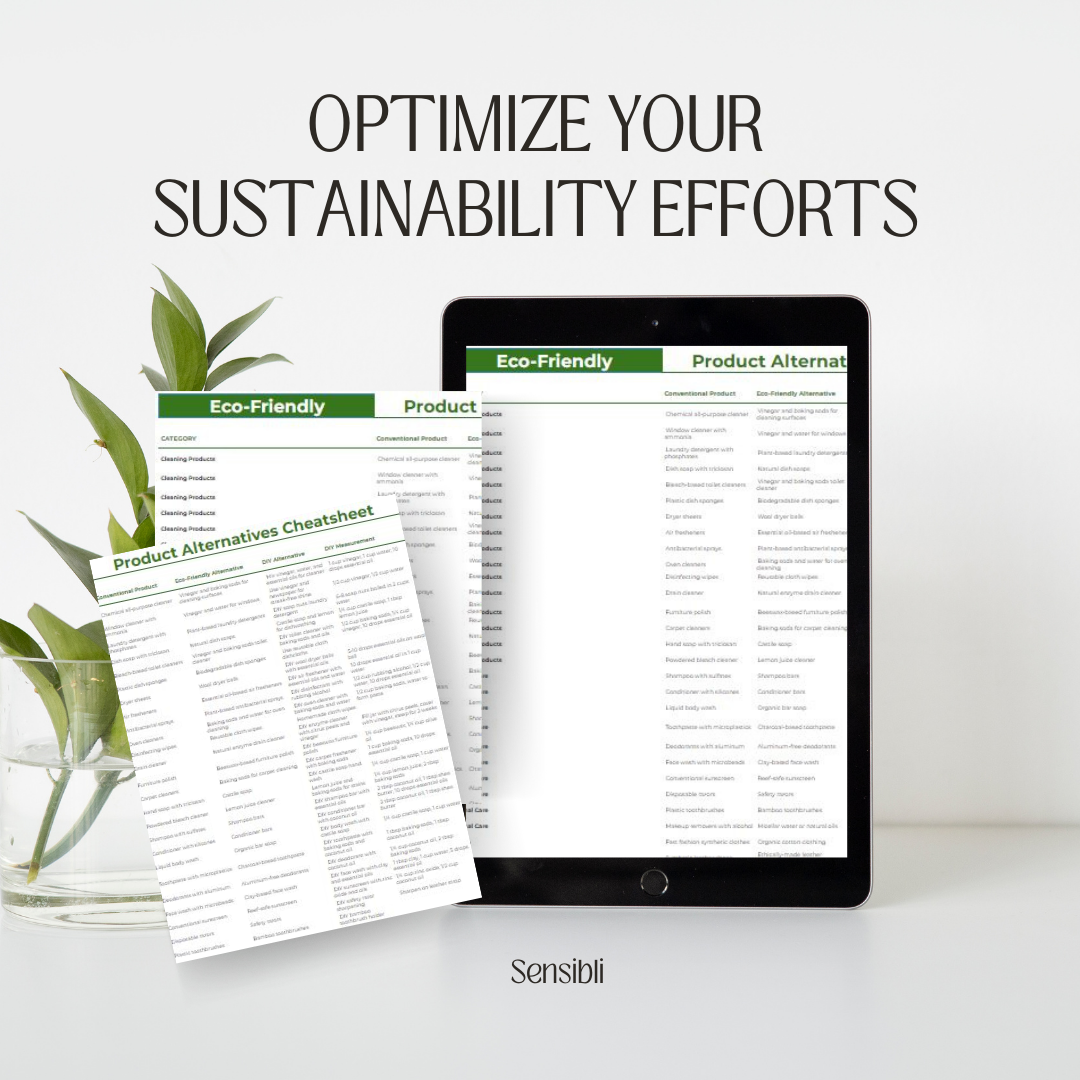 Eco-Friendly Product Alternatives Cheatsheet - Instant Download