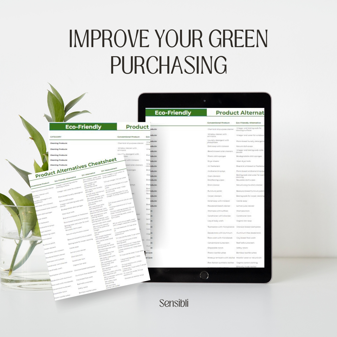 Eco-Friendly Product Alternatives Cheatsheet - Instant Download