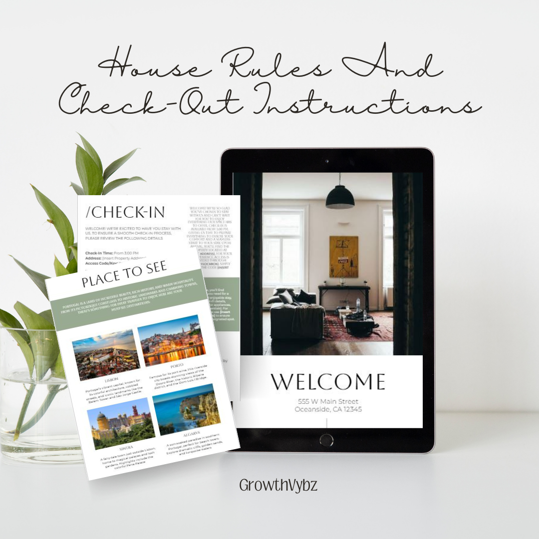 Editable Airbnb Welcome Book – Digital Download for Hosts