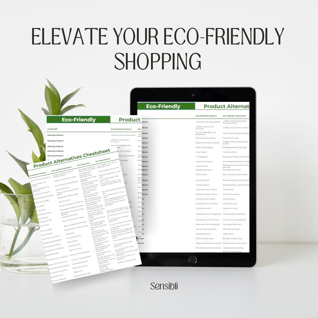 Eco-Friendly Product Alternatives Cheatsheet - Instant Download