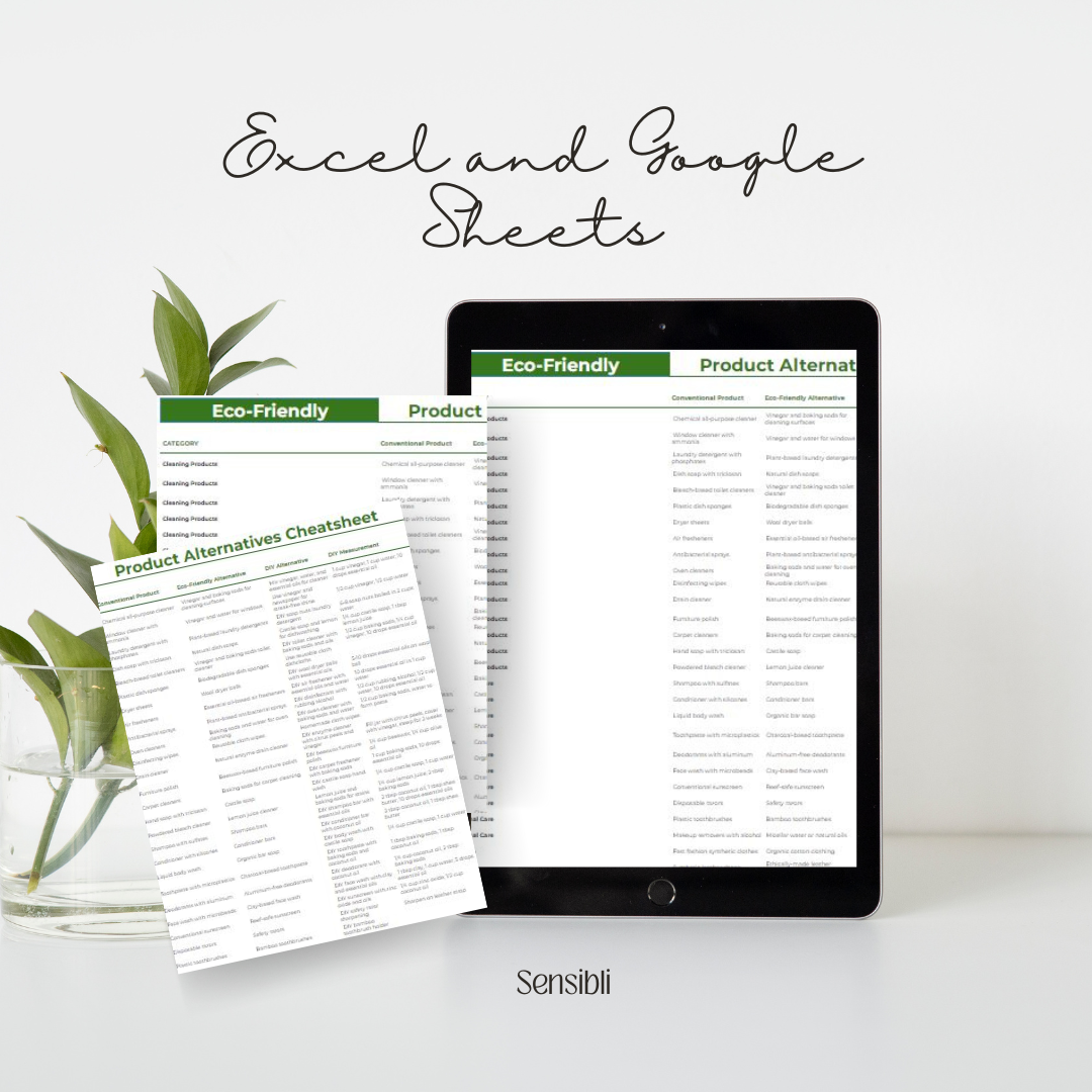 Eco-Friendly Product Alternatives Cheatsheet - Instant Download